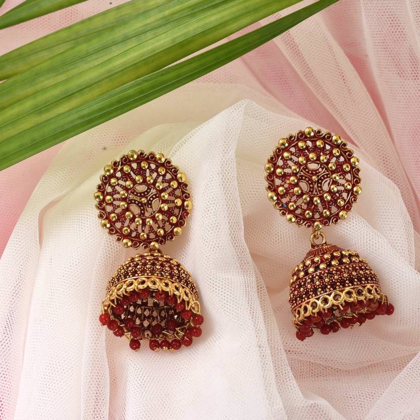 Tulip Oxidised Jhumka Earrings - Ritvi Jewels | The art of Jewels
